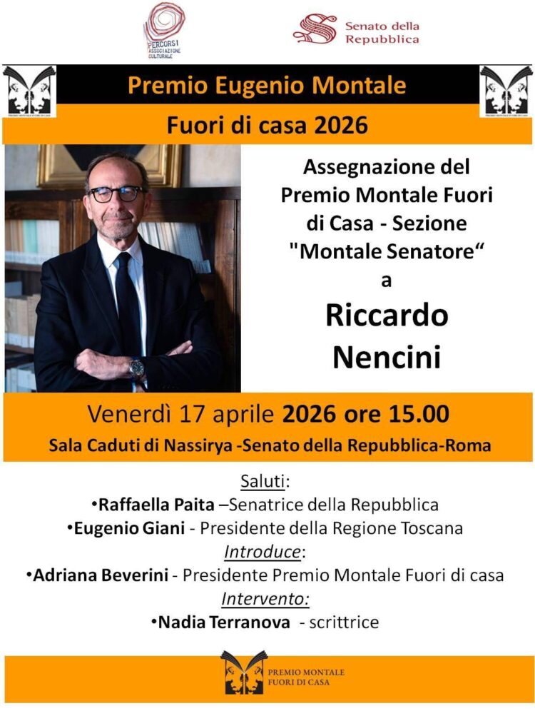 Il Premio ‘Montale Fuori di Casa’ a Riccardo Nencini