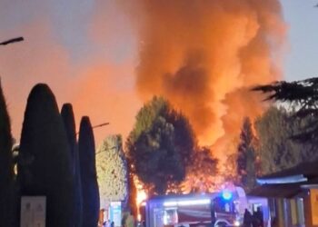 Vasto incendio in un camping sul Garda, intervenuti 4 pompieri tedeschi in vacanza