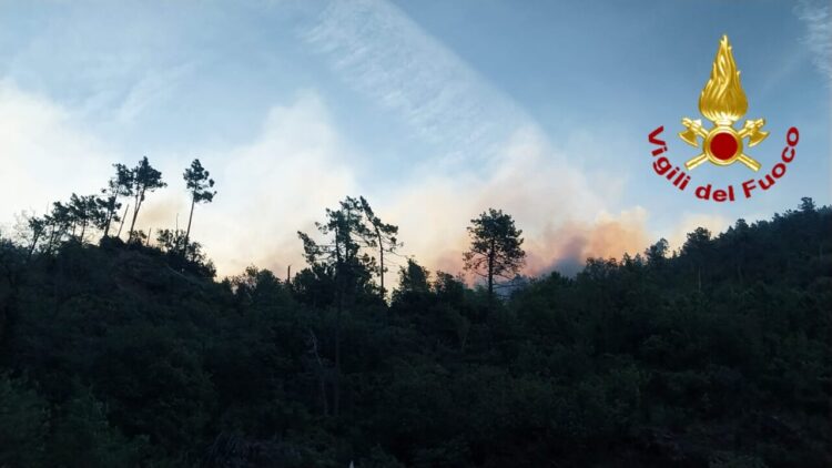 Incendio boschivo a Genova Pra’, evacuate numerose abitazioni